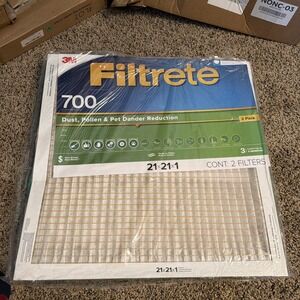 3Pack Filtrete 21x21x1 Air Filter MPR 700 Dust Pollen Pet Dander 3M Sealed